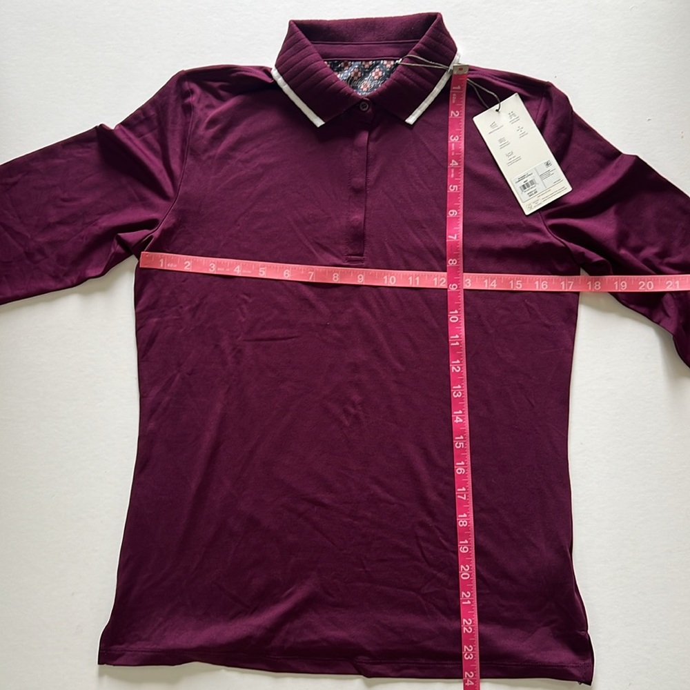 NWT Walter Hagan Clubhouse Long Sleeve Polo in Beet - Picture 9 of 9